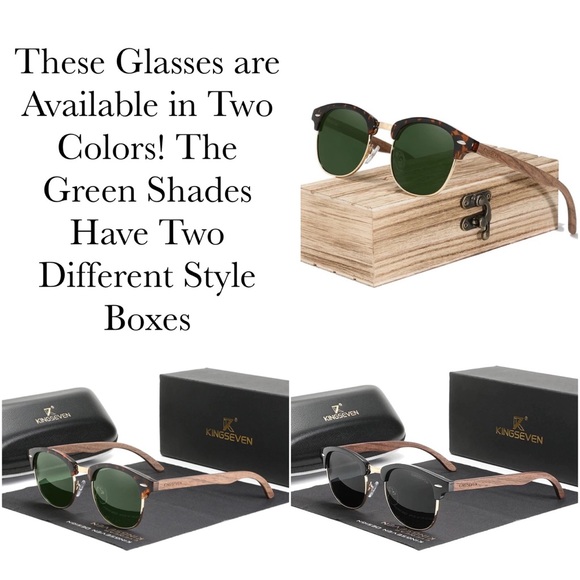 KINGSEVEN Walnut Wood Sunglasses with Black Polarized Lenses - Picture 14 of 16